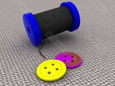 bobbin and a buttons