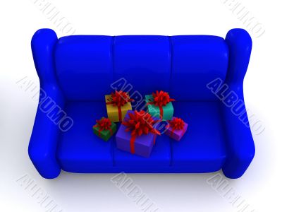 blue sofa