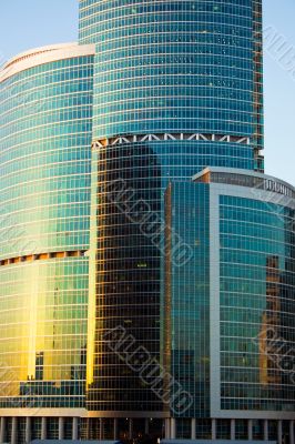 Skyscraper at sunset