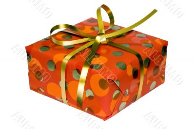gift box with golden ribbon