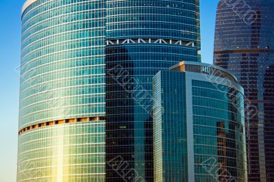 Skyscrapers at sunset
