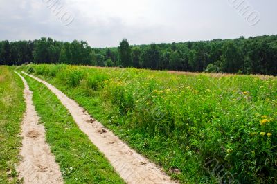 road across a field