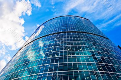 Blue skyscraper and blue sky