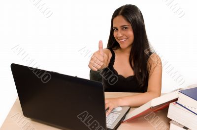Student with thumbs up