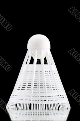 shuttlecock on black