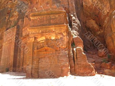 Ruins in mountains of Petra