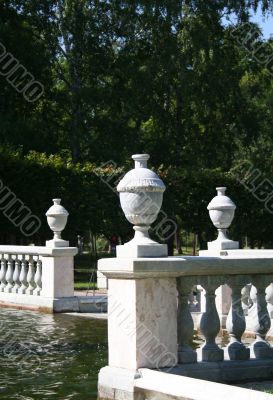 three marble vases