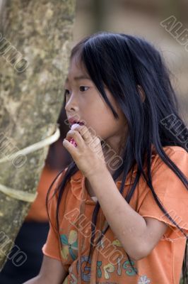Portrait Hmong girl Laos