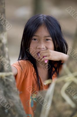 Portrait Hmong girl Laos