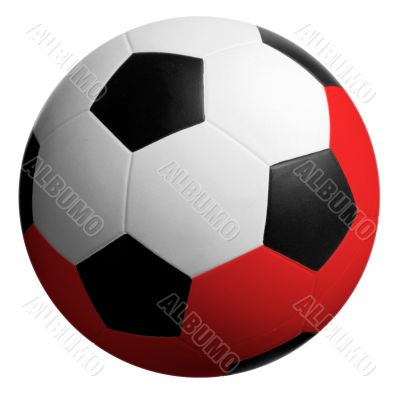 Soccerball white-red
