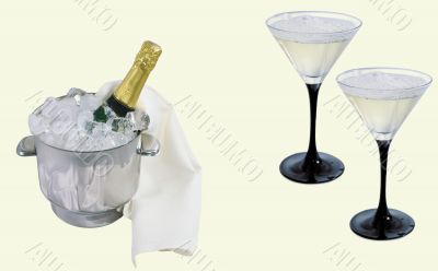A bottle of champagne