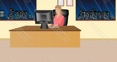 Woman at the computer