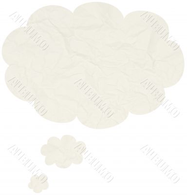 Crumpled comic thought bubble