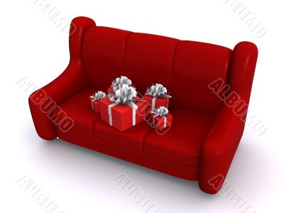 red sofa