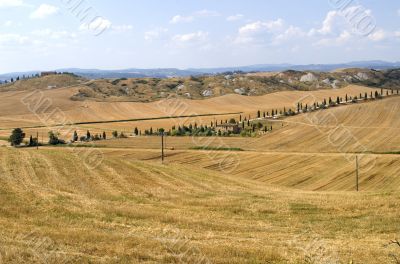 Crete senesi, characteristic landscape in Val d`Orcia