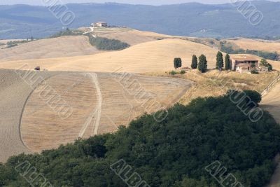 Crete senesi, characteristic landscape in Val d`Orcia