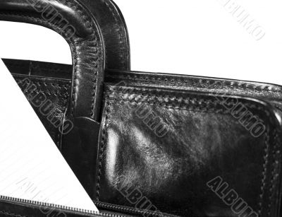 black leather portfolio