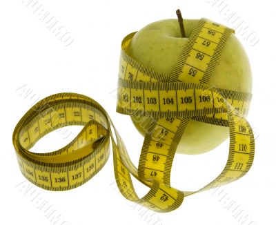 apple with measuring tape
