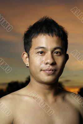 Happy asian man portrait