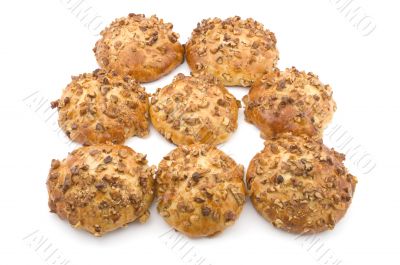 baking bun macro on white