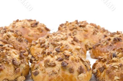 baking bun on white close up