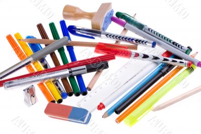 pens and eraser