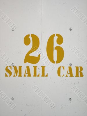 yellow number on a wall