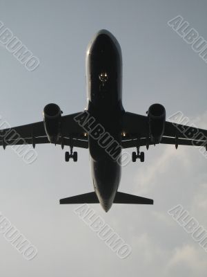 view of an airplane from under
