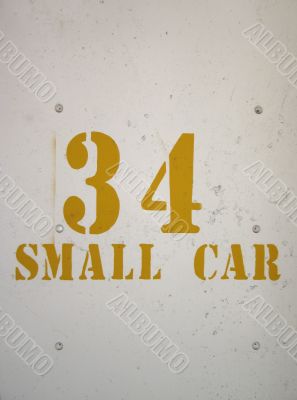 yellow number on a wall
