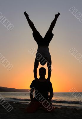 Handstand on the beach