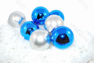 Blue and Metallic ornaments.