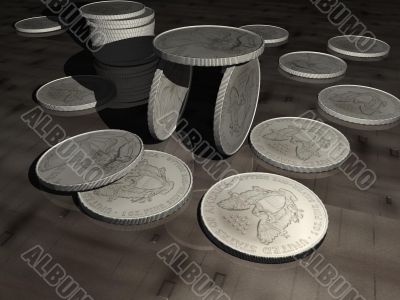 coins, money, business, finance, 3D, illustration