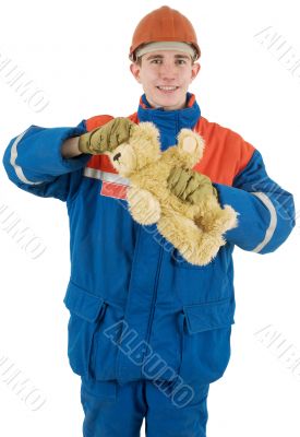 Labourer with bear
