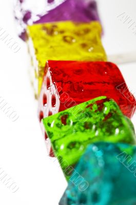 colorfull dice lollipops