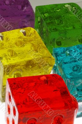 colorfull dice lollipops