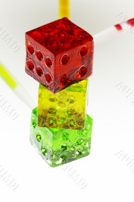 colorfull dice lollipops