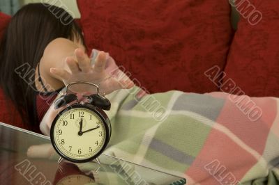 sleep, wake up with alarm clock