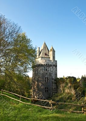 Old castle tower in Largoet near Vannes