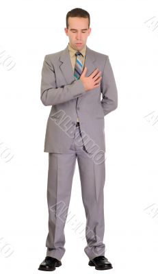 Isolated Man At Funeral