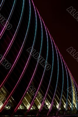 Skyscraper windows at night