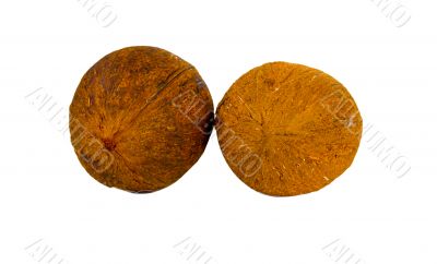 2 two tasty coconut isolated over white background