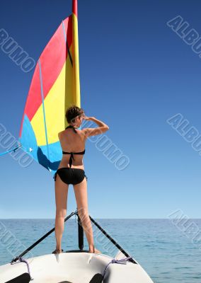 Girl on the sail boat