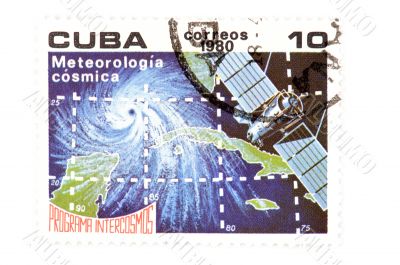 Cuban postage stamp macro
