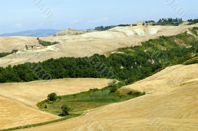 Crete senesi, characteristic landscape in Val d`Orcia