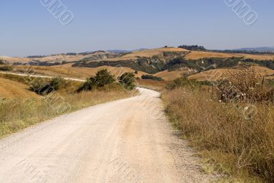Crete senesi, characteristic landscape in Val d`Orcia