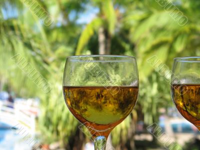 drinks by the pool