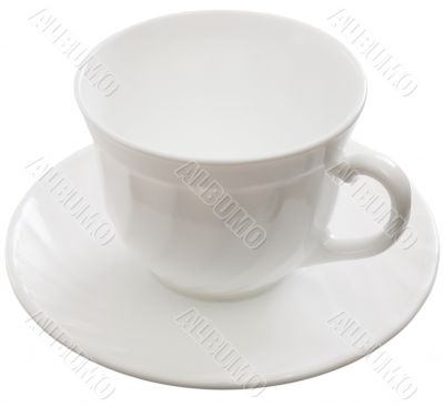A cup on a saucer