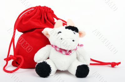 Cow And Bag With Gifts