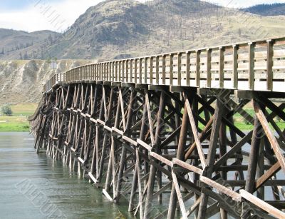long, old wooden bridge