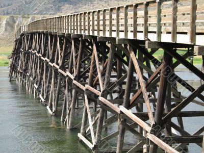 long, old wooden bridge